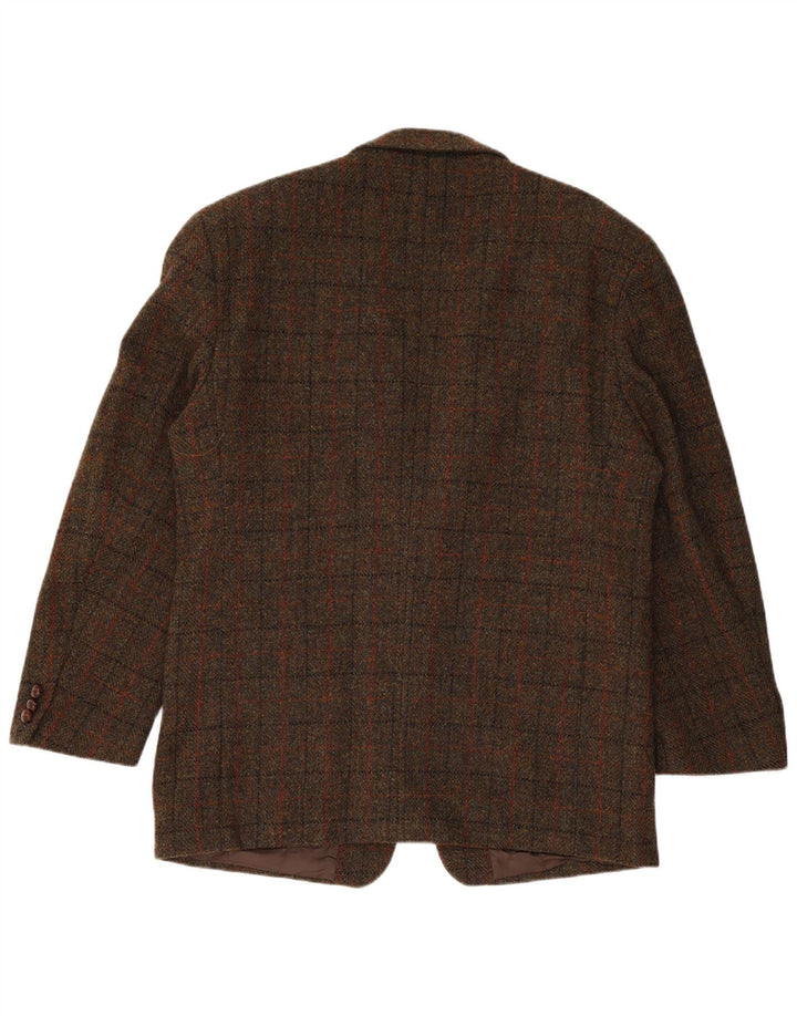 HARRIS TWEED Giacca blazer da uomo a 2 bottoni IT 54 2XL Lana nuova a quadri marrone