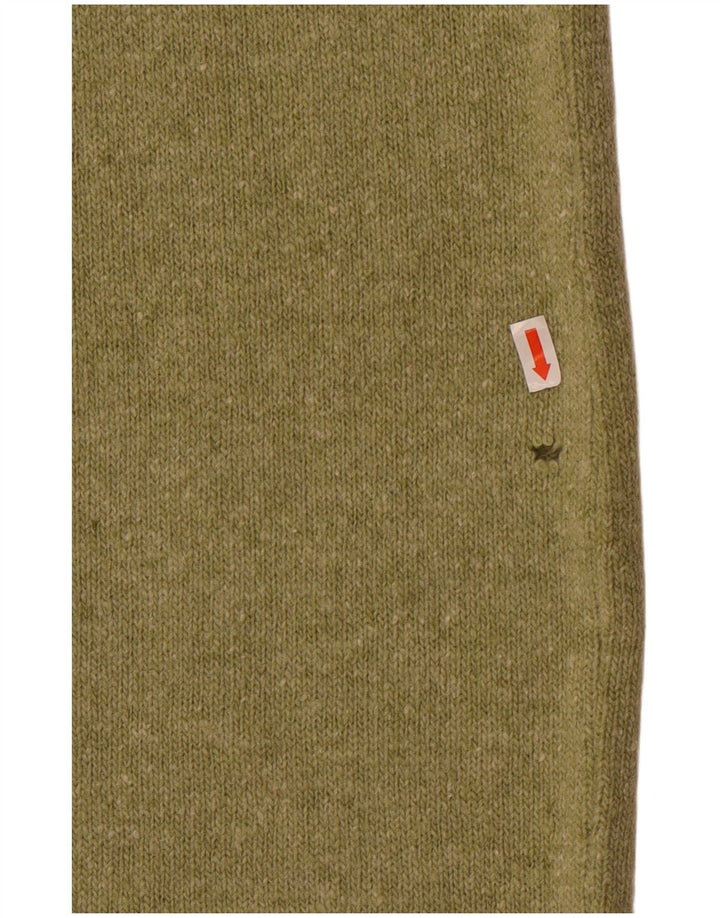 Gonna longuette in maglia da donna vintage media W28 in lana verde