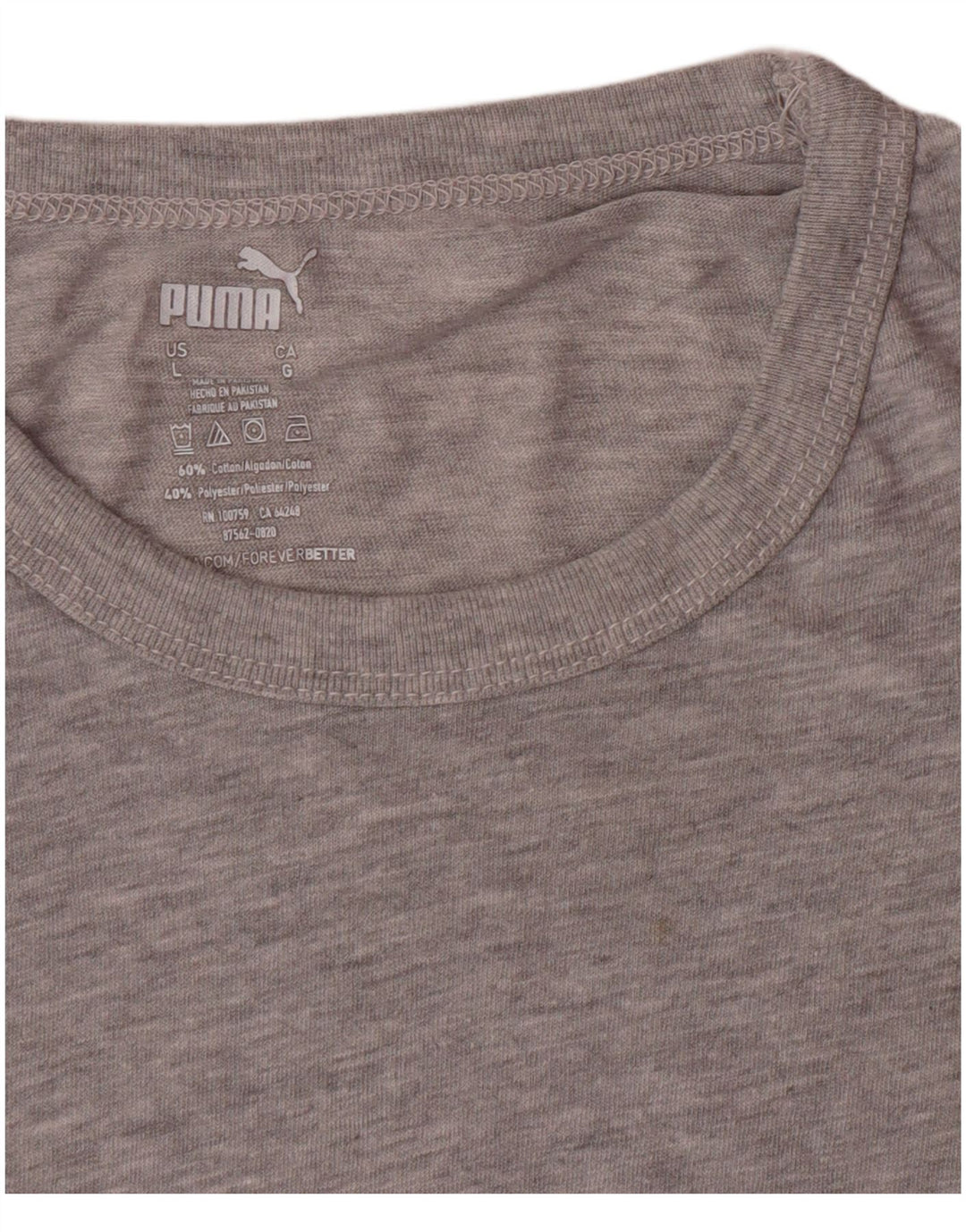 Maglietta PUMA da donna Top UK 14 Large in cotone grigio