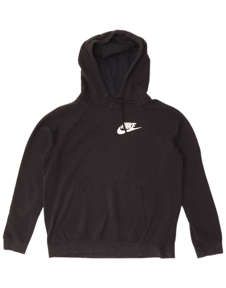 Maglia con cappuccio da donna Nike UK 14 cotone nero medio