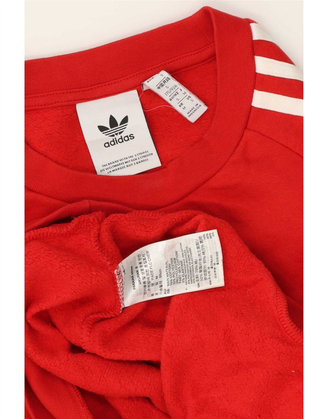 Felpa con grafica Adidas da uomo, piccola, in cotone rosso