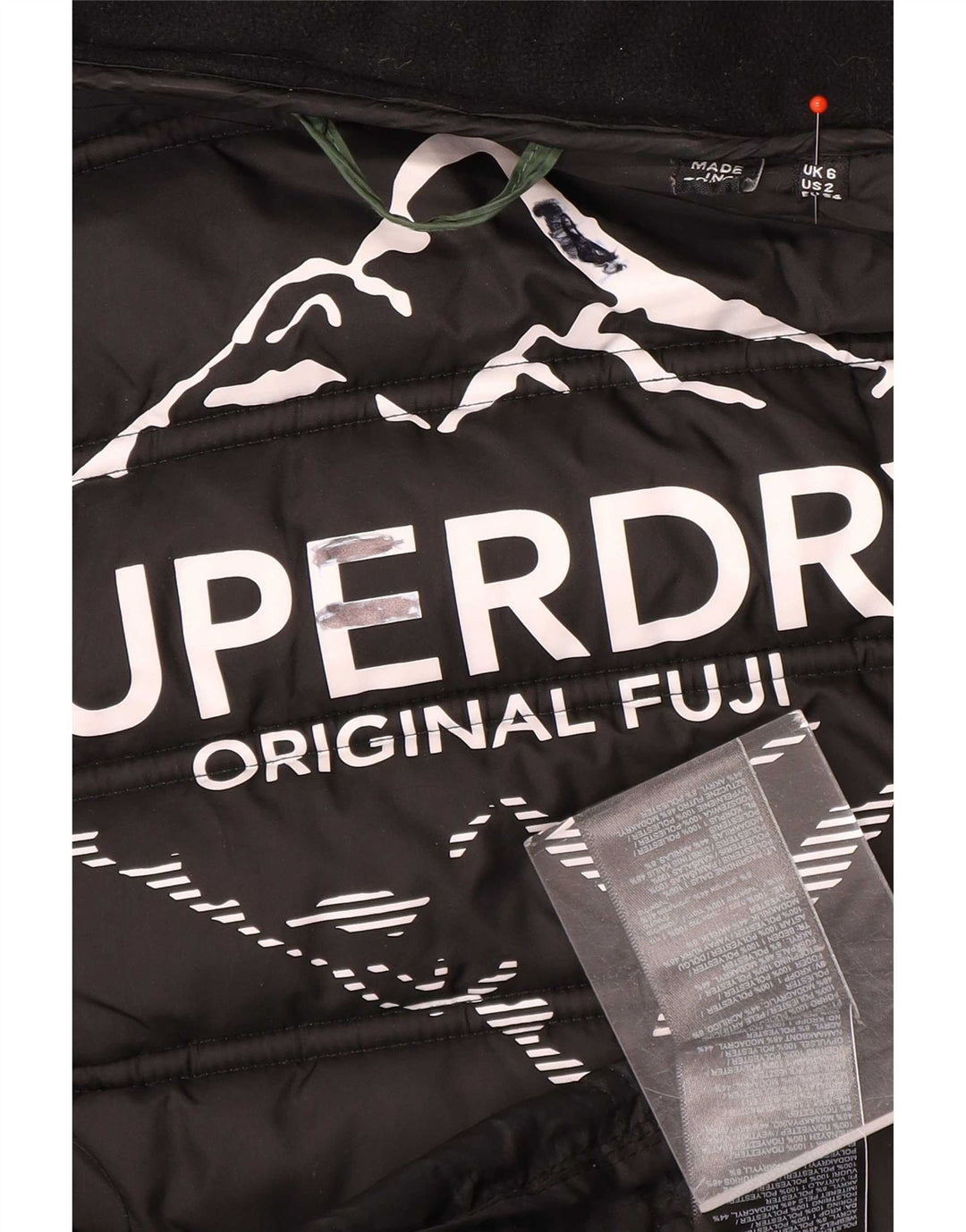 Cappotto imbottito con cappuccio da donna Superdry UK 6 XS verde poliestere
