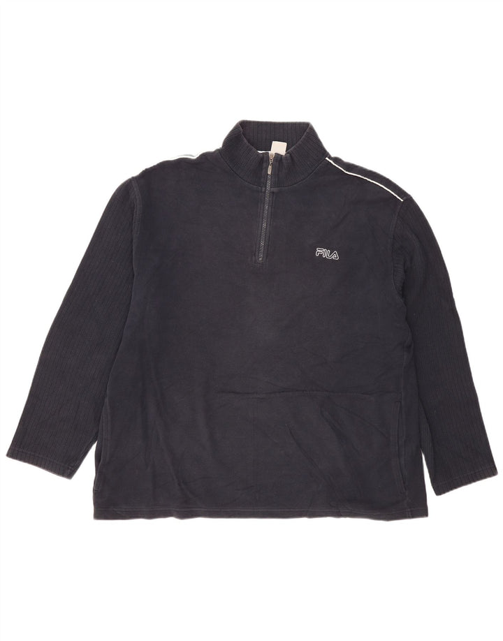 Felpa Fila da uomo con zip e collo maglione XL blu navy