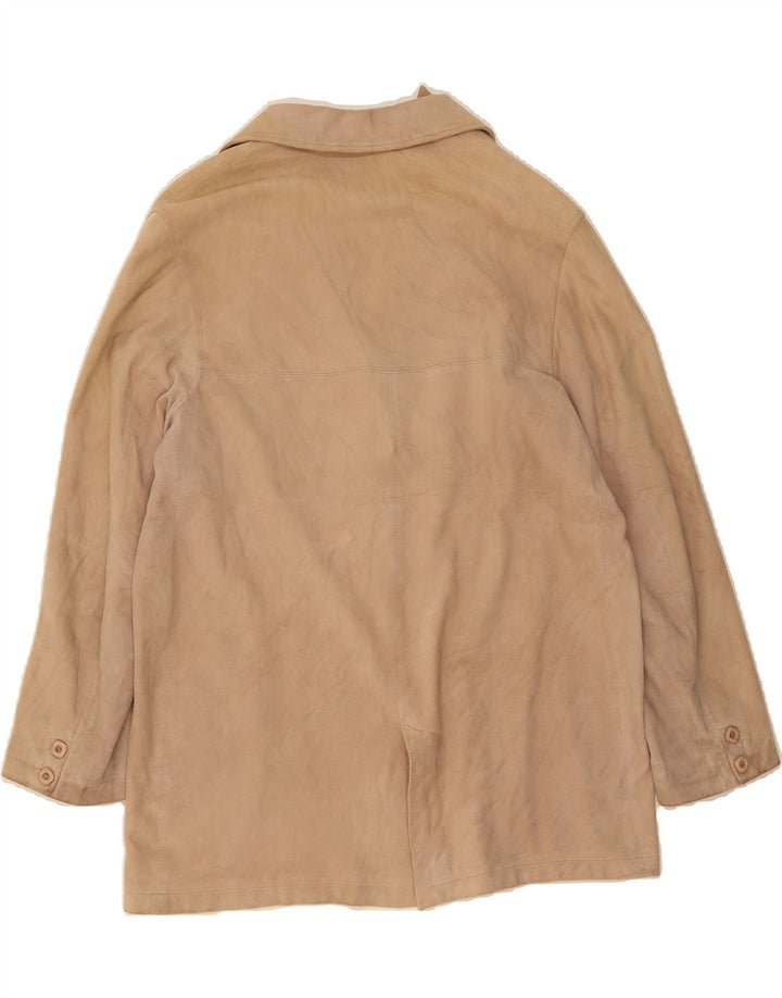 EFFEGI Womens Suede Overcoat UK 16 Large Beige Vintage Effegi and Second-Hand Effegi from Messina Hembry 