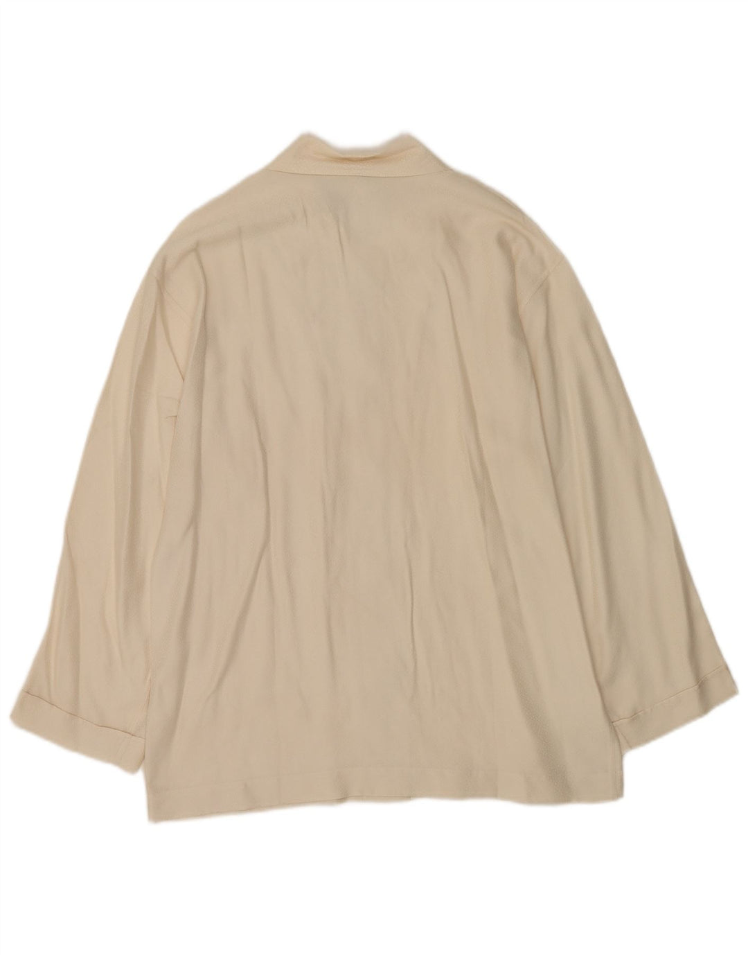 Camicetta camicia vintage da donna IT 46 grande seta bianco sporco