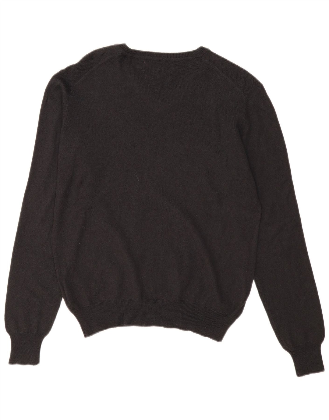 Marlboro Classics Maglione da uomo slim fit con scollo a V in lana nera media