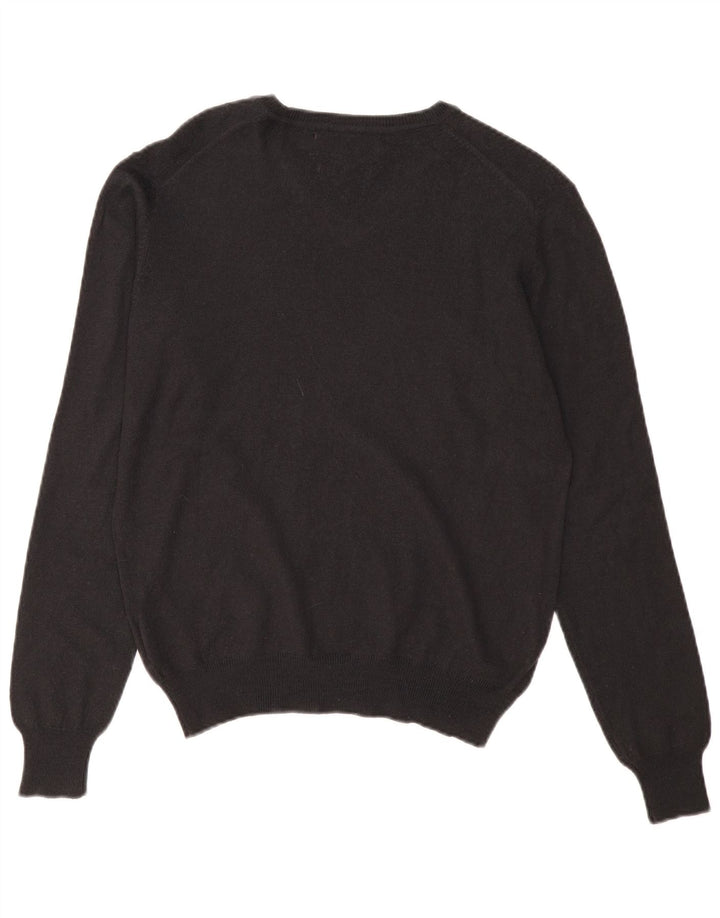 Marlboro Classics Maglione da uomo slim fit con scollo a V in lana nera media