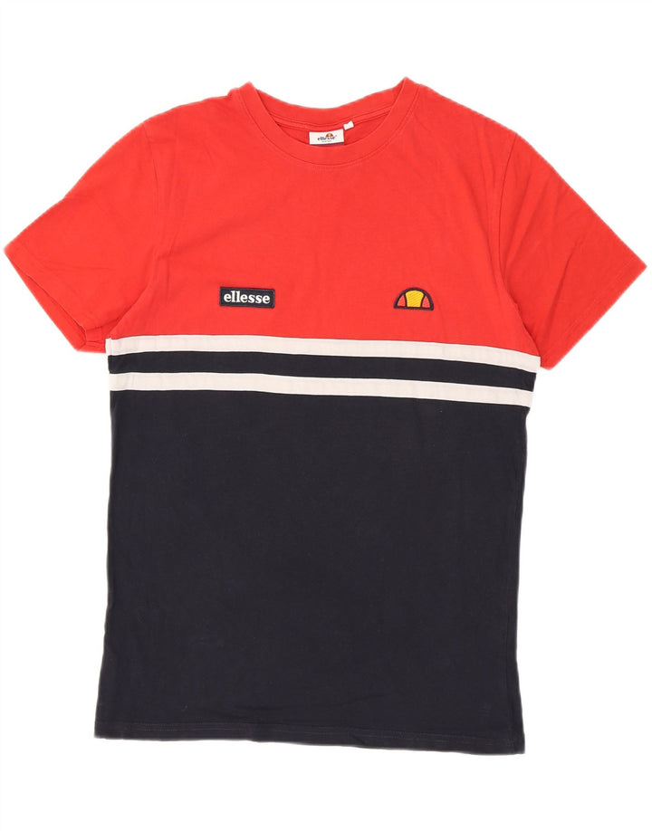 ELLESSE T-shirt Heritage da uomo Top rosso medio color block