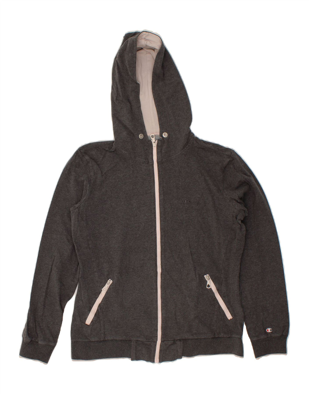 CHAMPION Womens Heritage Classics Zip Hoodie Sweater UK 16 Large Grey Vintage Champion and Second-Hand Champion from Messina Hembry 