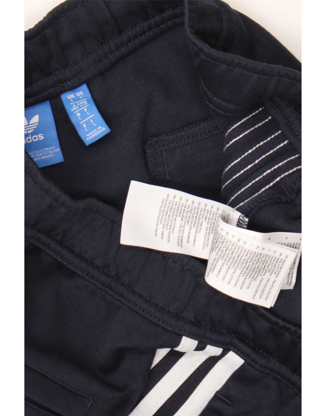 Pantaloni da tuta corti da uomo Adidas Large in poliestere blu navy