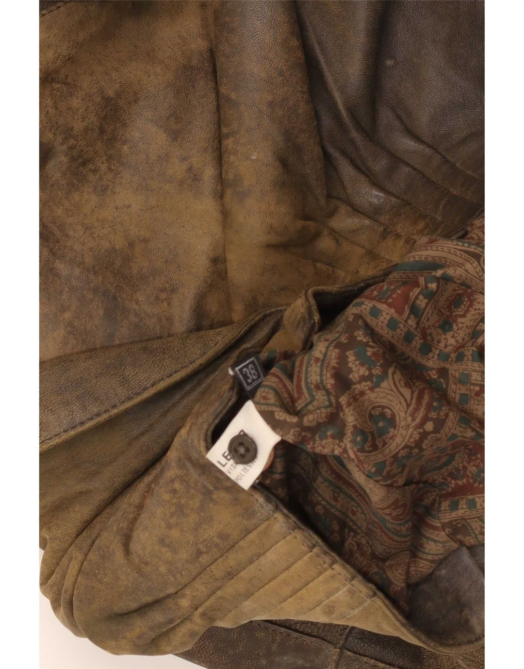 Giacca corta in pelle da donna vintage EU 38 Marrone medio