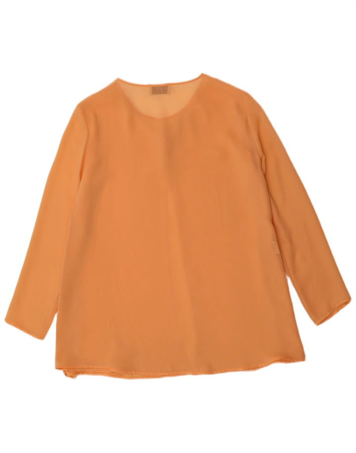 Oui Camicia da donna Camicetta UK 10 Small Arancione Poliestere