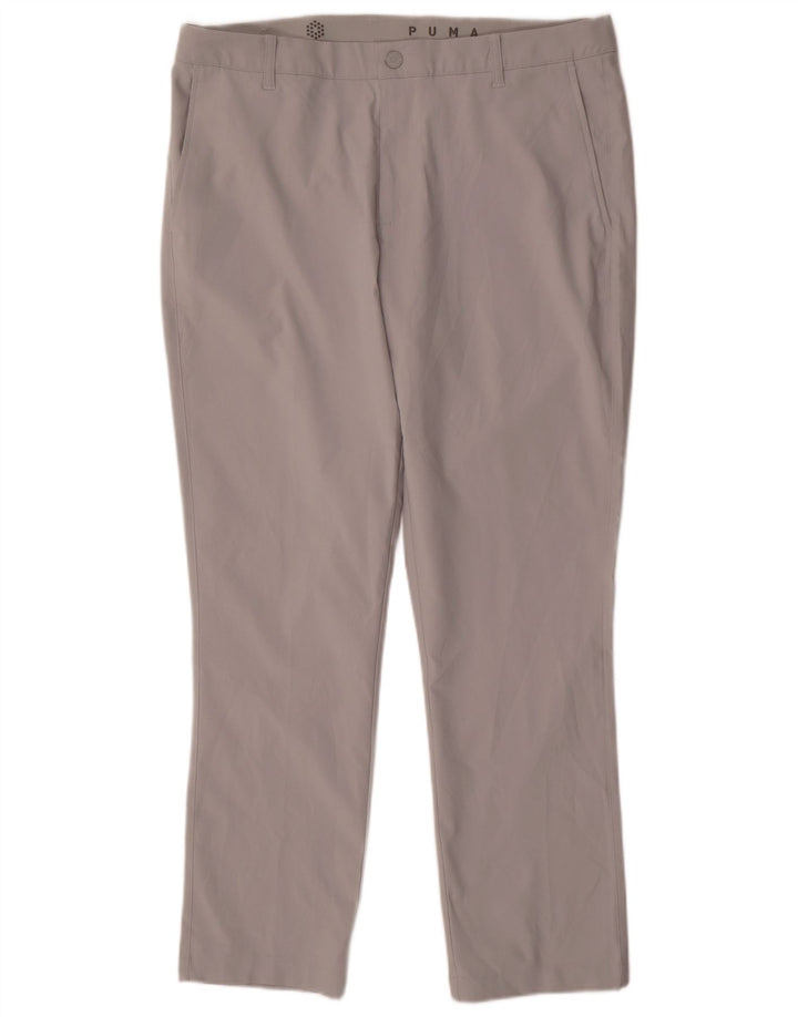 Pantaloni chino dritti da uomo Puma W36 L30 poliestere grigio