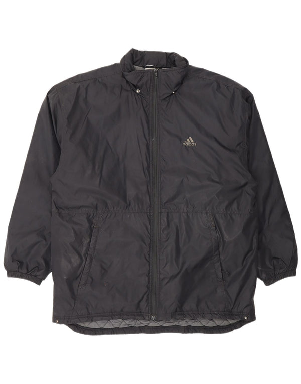 Adidas Mens Loose Fit Windbreaker Jacket UK 44/46 Large Black Polyamide