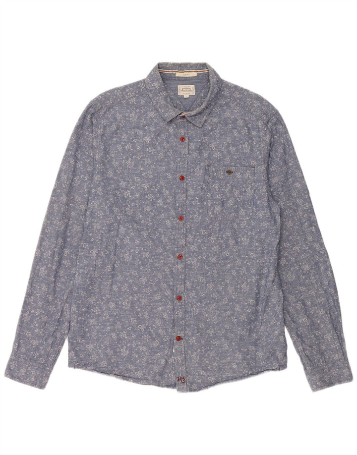Camicia slim fit da uomo White Stuff, cotone floreale blu grande