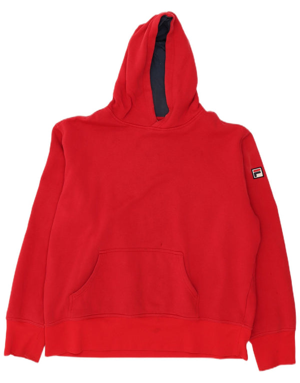 Felpa con cappuccio Fila da uomo 2XL in cotone rosso