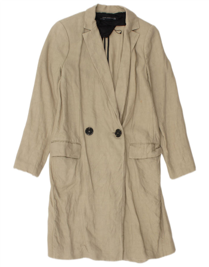 Cappotto doppiopetto da donna Zara UK 6 XS Lino beige