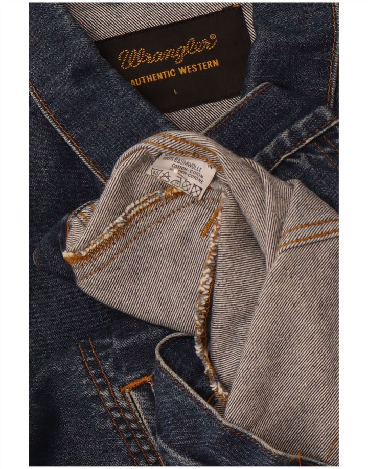 Giacca di jeans da uomo WRANGLER UK 40 grande cotone blu navy