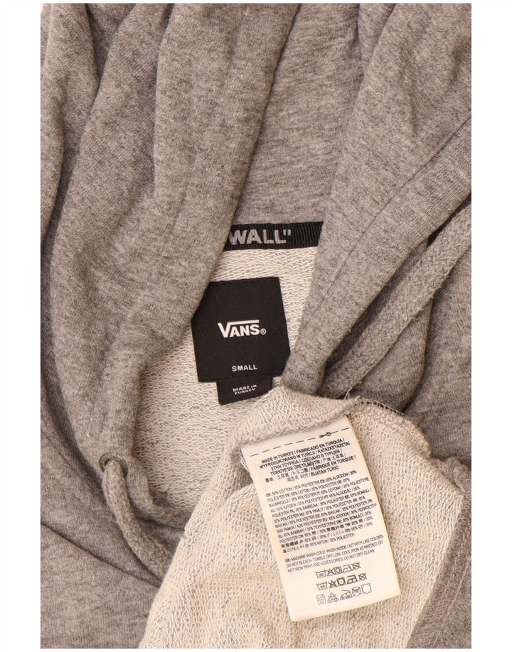 Felpa con cappuccio e zip da uomo Vans Small in cotone grigio