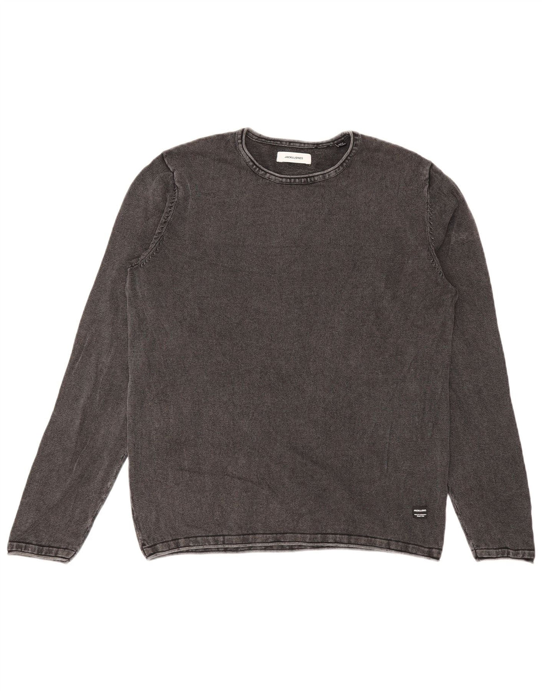 Jack & Jones Top da uomo a maniche lunghe in cotone grigio medio