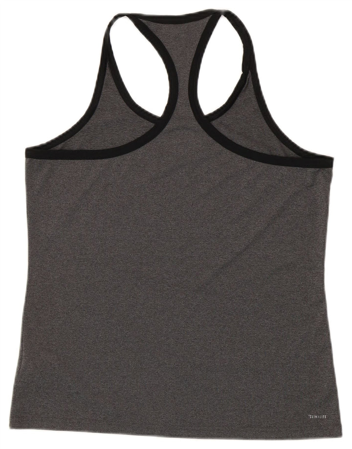 Canotta grafica ADIDAS da donna Climalite UK 12/14 Poliestere grigio medio