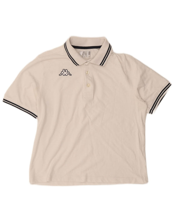 Polo Kappa da uomo di colore bianco medio