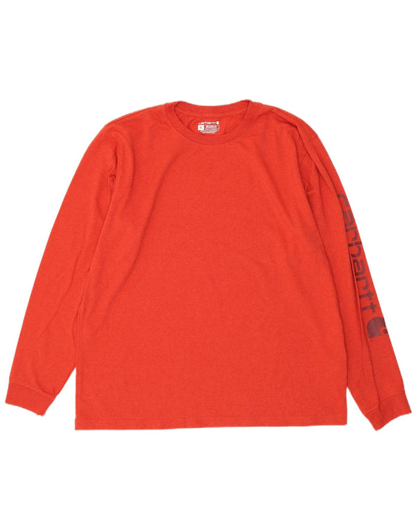 Carhartt Top da uomo con vestibilità rilassata grafica manica lunga XL cotone arancione