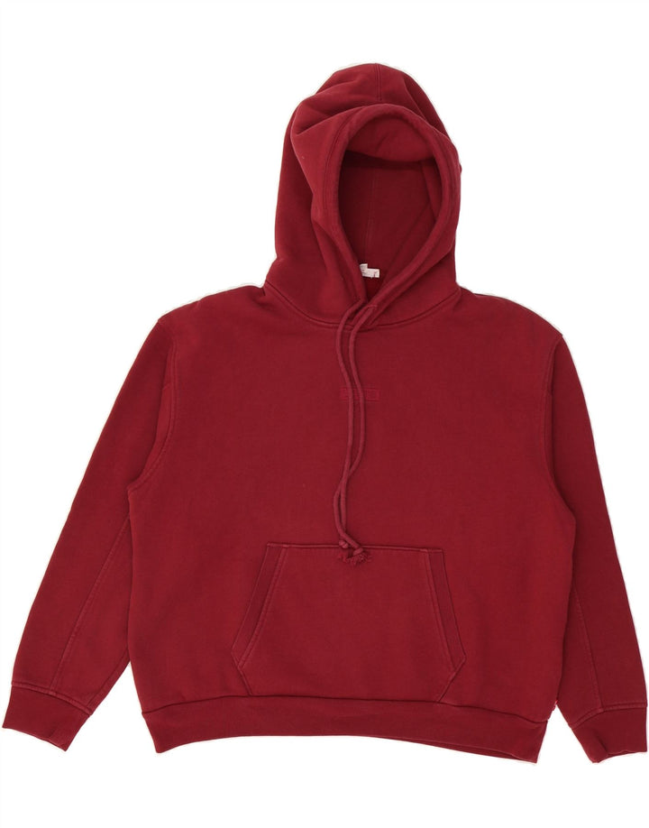 LEVI'S Womens Oversized Hoodie Jumper UK 14 Medium Burgundy Cotton Vintage Levi's and Second-Hand Levi's from Messina Hembry 