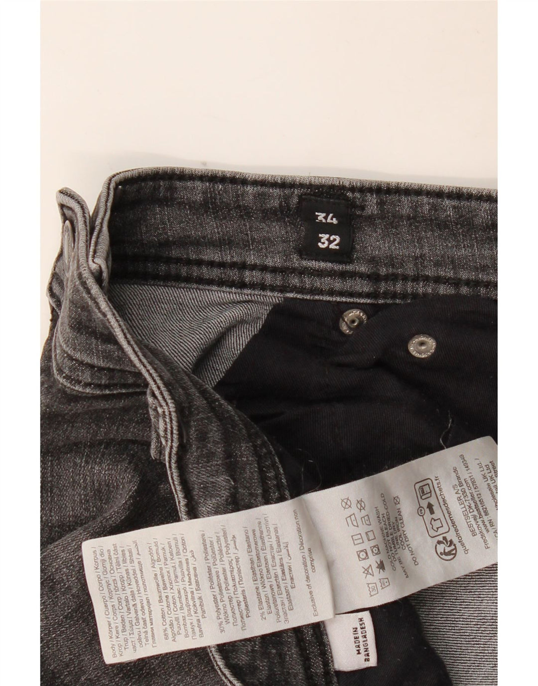 JACK & JONES Jeans slim da uomo GLENN W34 L32 in cotone grigio