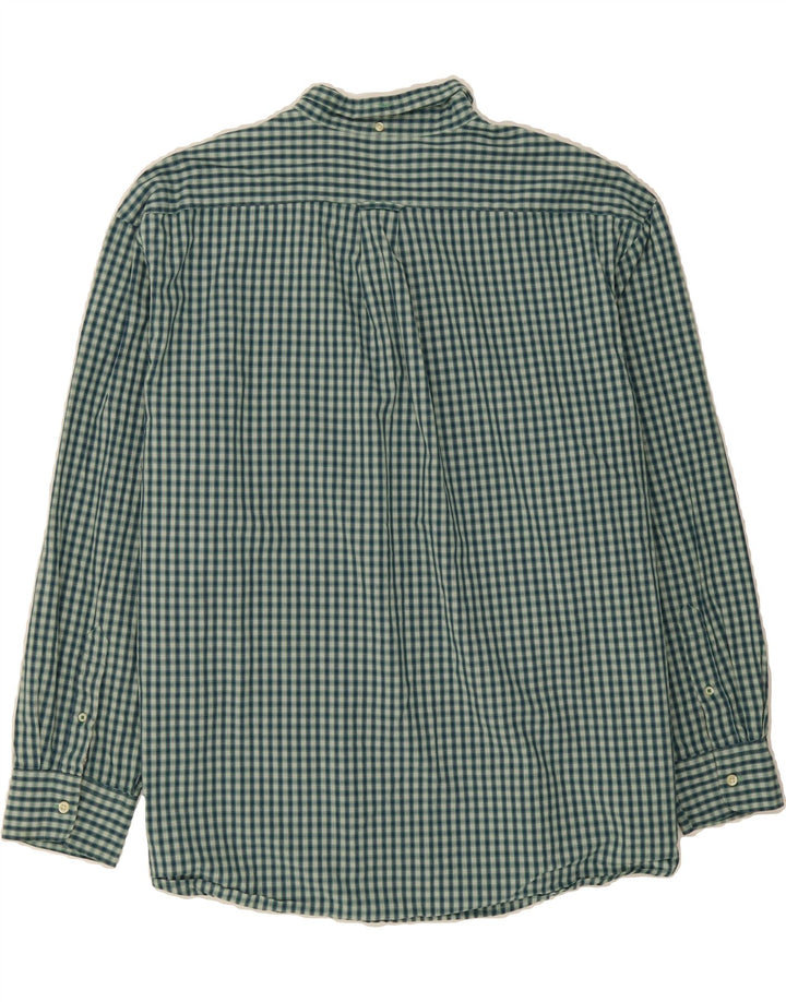 IZOD Mens Shirt 2XL Turquoise Check Cotton Vintage Izod and Second-Hand Izod from Messina Hembry 