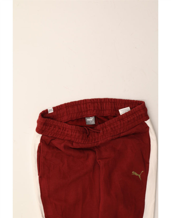 PUMA Mens Tracksuit Trousers Joggers Small  Maroon Colourblock Cotton Vintage Puma and Second-Hand Puma from Messina Hembry 
