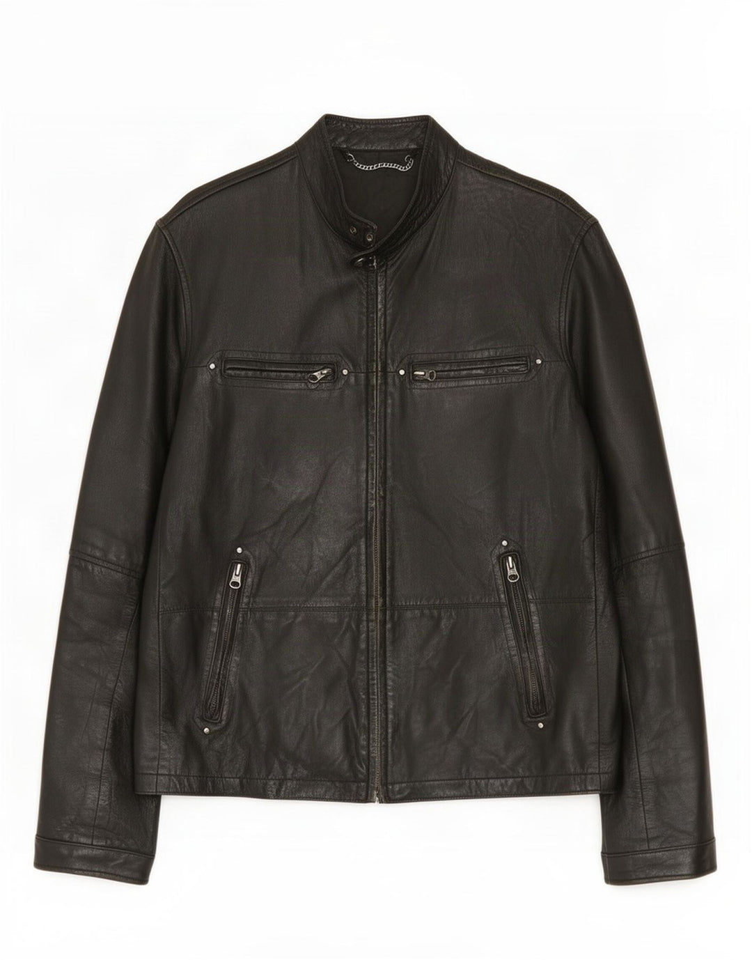 Giacca in pelle vintage da uomo IT 52 XL Nera