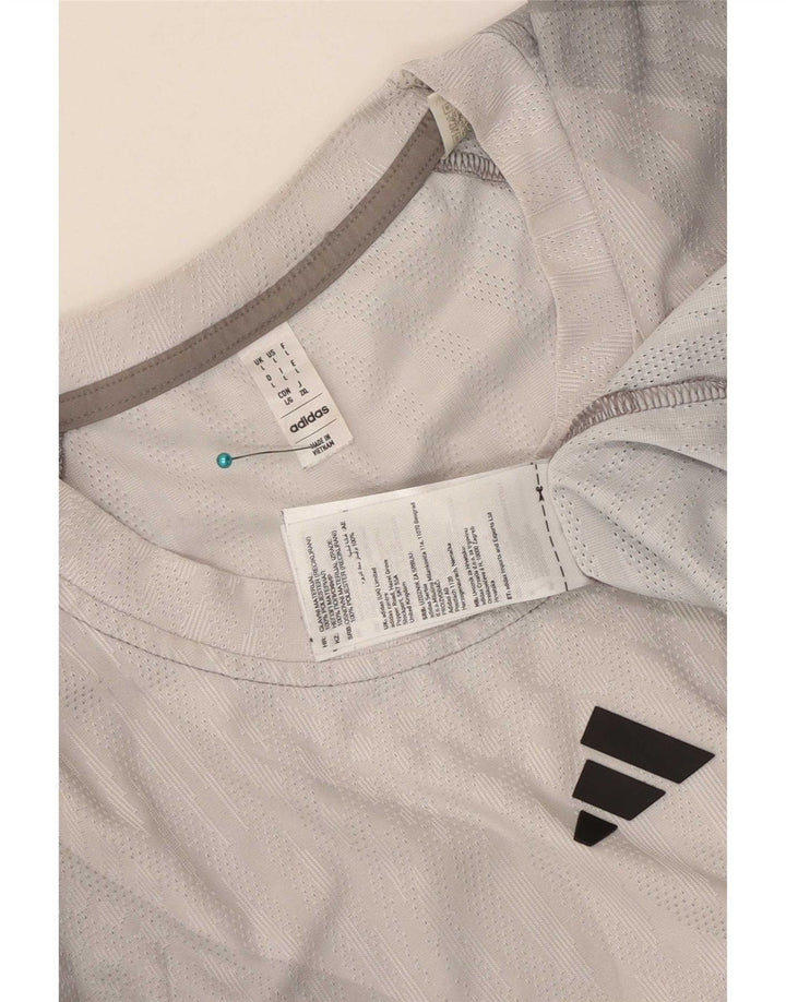 T-shirt da uomo Adidas Top Large in poliestere tie-dye grigio