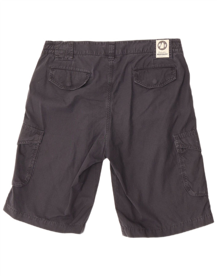 Pantaloncini cargo da uomo Murphy & Nye W36 grandi in cotone blu navy