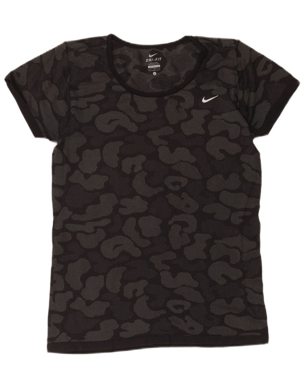 T-shirt Nike Dri Fit da donna Top UK 14 Large Black Camouflage