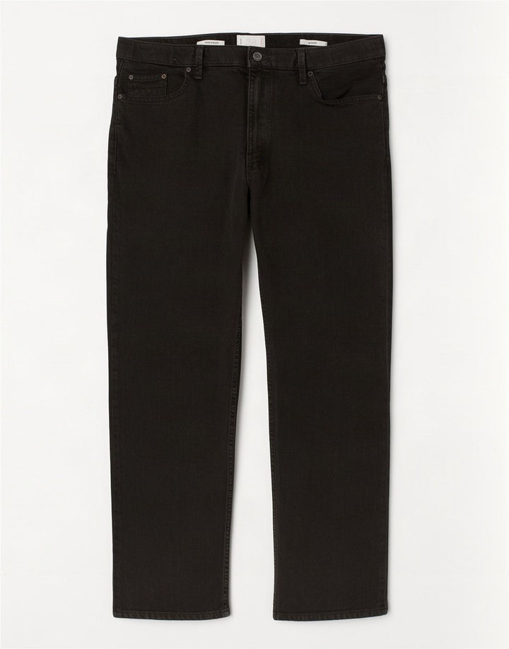 Jeans dritti vestibilità regolare da uomo Marks & Spencer W38 L31 cotone nero