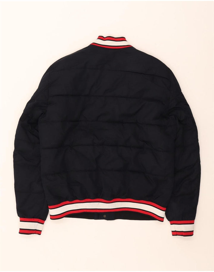 Giacca imbottita da uomo Zara UK 40 grande poliestere blu navy