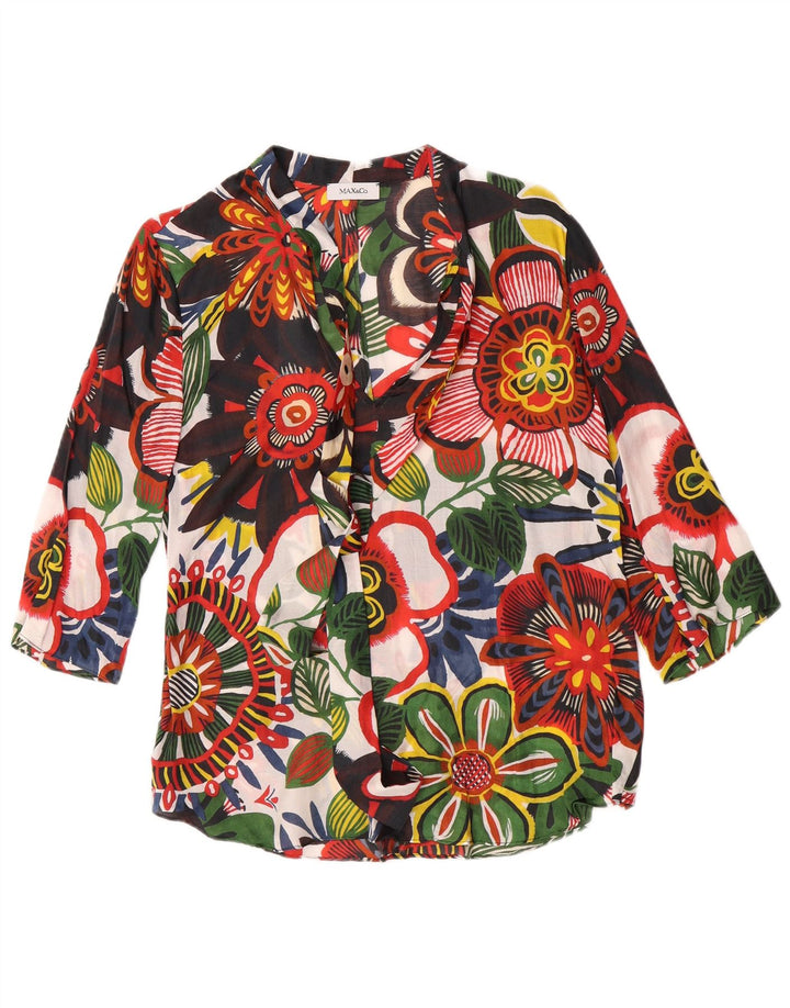 Max & Co. Camicetta da donna con maniche a 3/4 Top UK 12 Medio Floreale multicolore