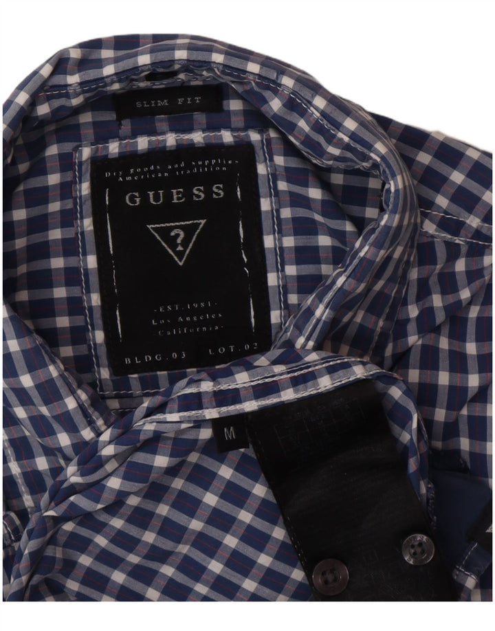 Camicia Guess da uomo slim fit a quadretti blu medio