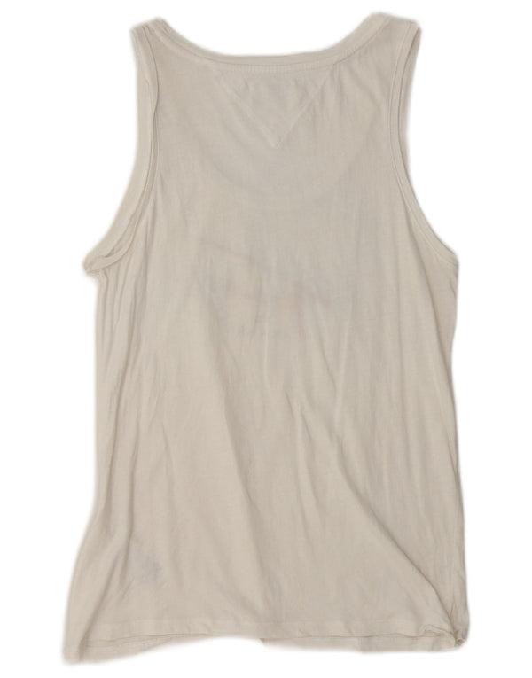 Tommy Hilfiger Womens Graphic Vest Top UK 6 XS White Cotton