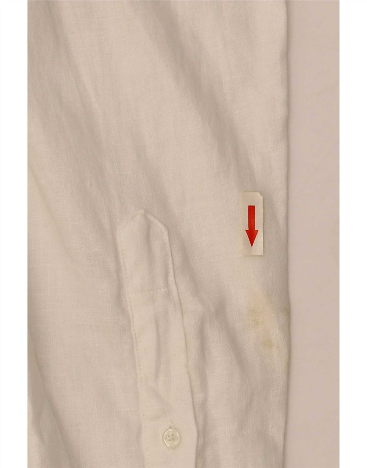 Camicia Trussardi Uomo Taglia 43 Large Lino Bianco