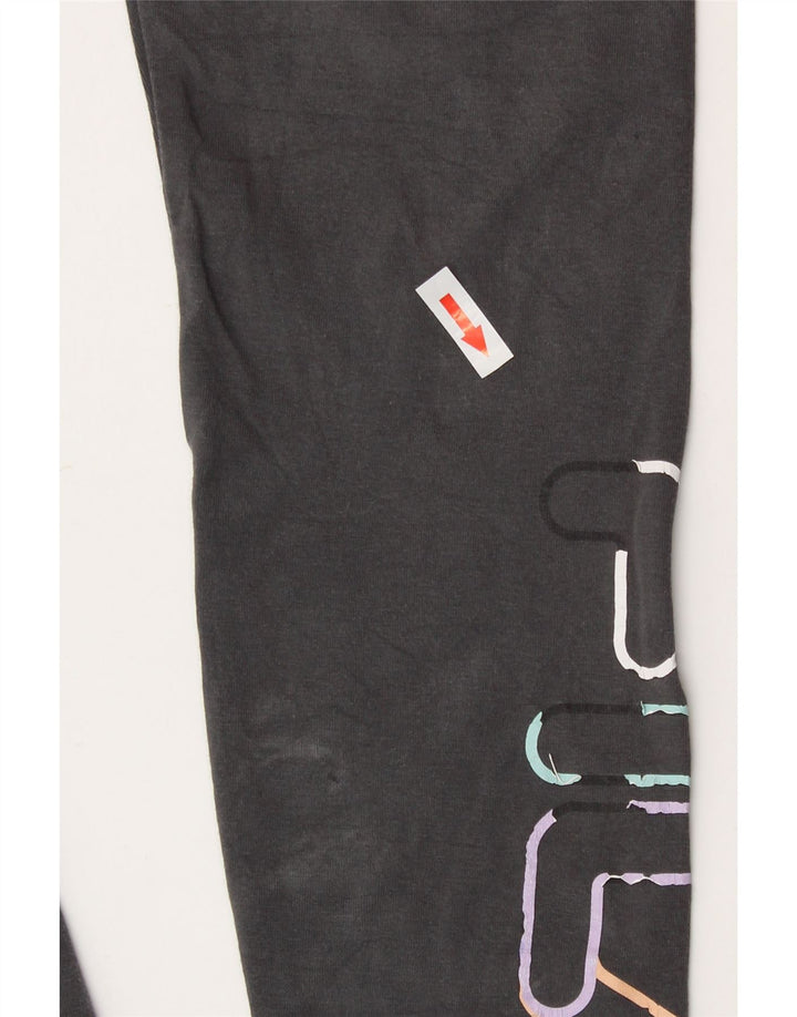 Leggings grafici da donna Fila UK 10 piccolo cotone grigio