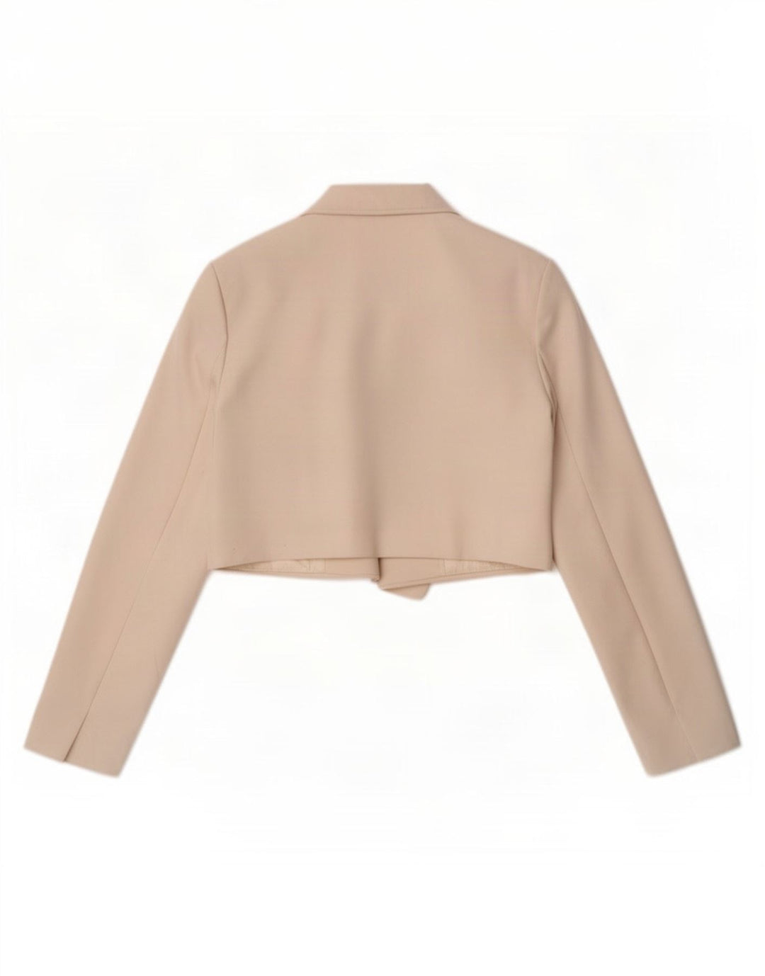 Giacca Bolero aperto da donna Zara UK 16 grande poliestere bianco sporco