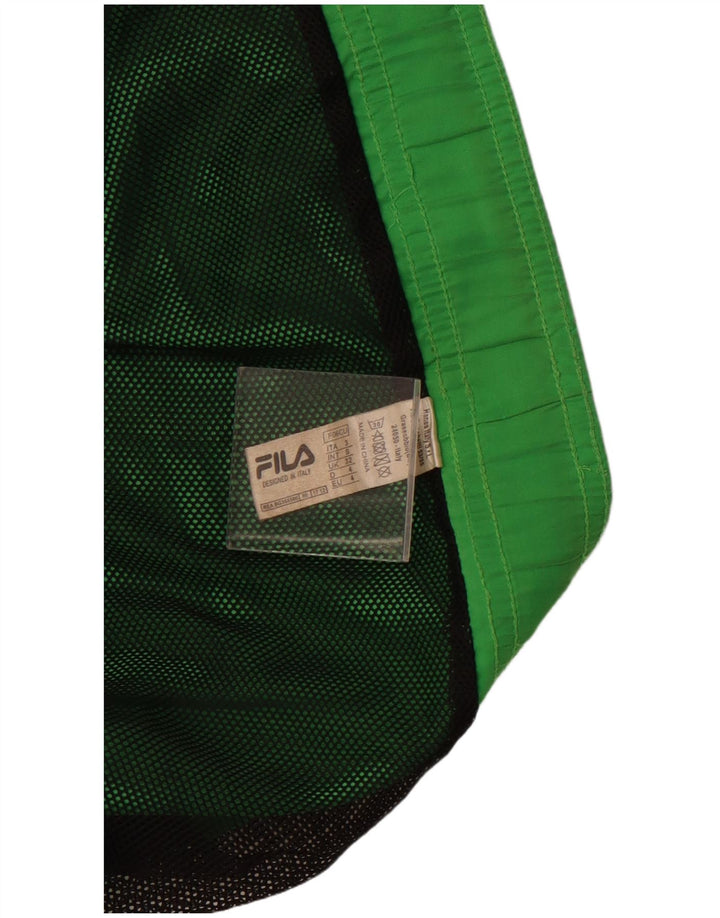 Pantaloncini da bagno grafici da uomo FILA in poliestere verde medio