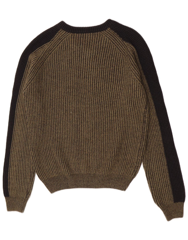 Maglione Trussardi Jeans Uomo con Scollo a V Colorblock Medio Cachi