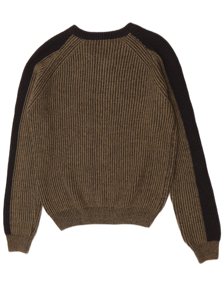 Maglione Trussardi Jeans Uomo con Scollo a V Colorblock Medio Cachi