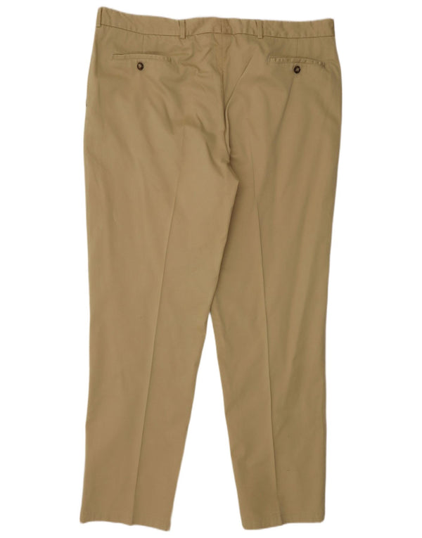 Pantaloni da abito affusolati da uomo JAEGER W42 L33 in cotone beige