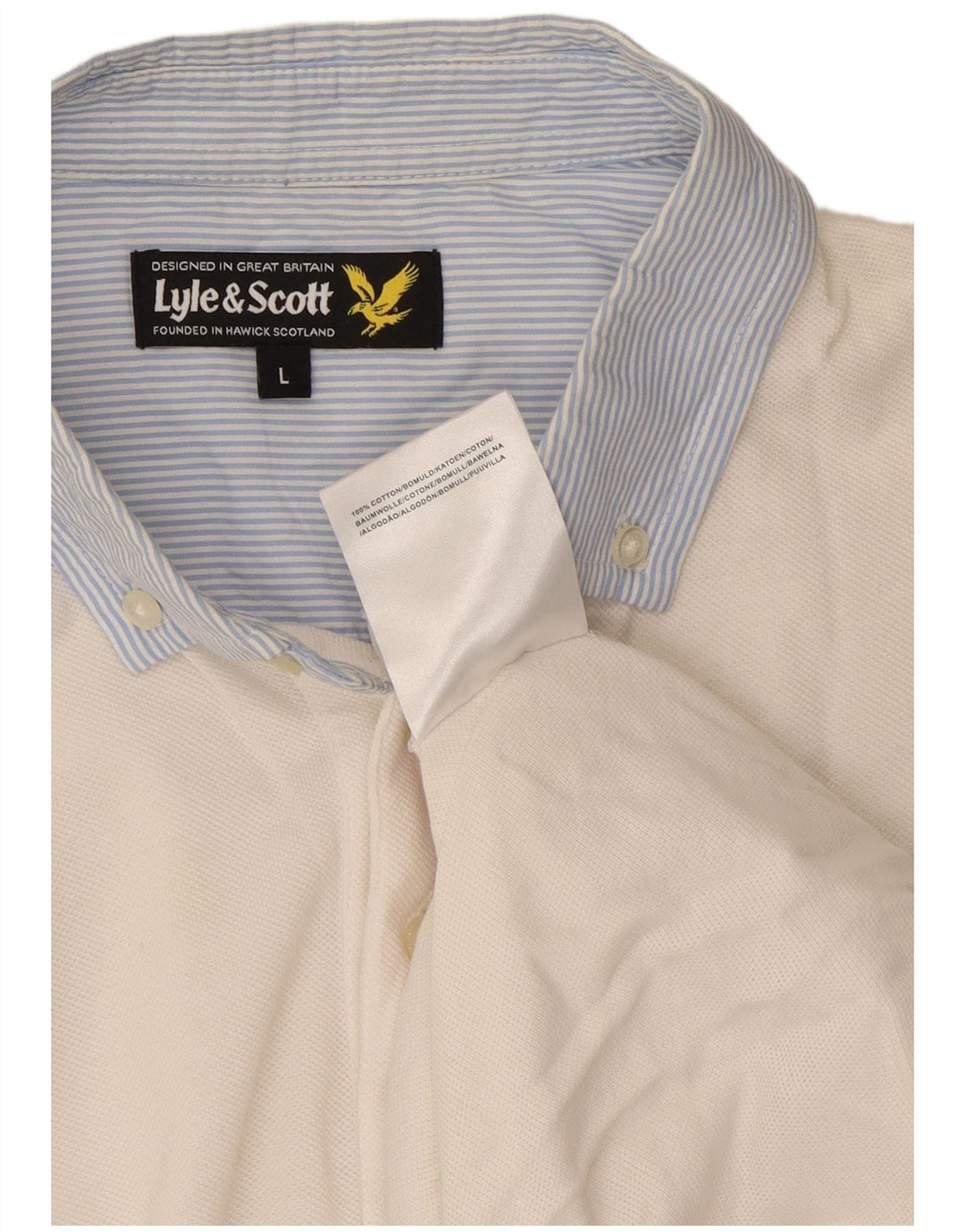 Polo da uomo Lyle & Scott grande in cotone bianco