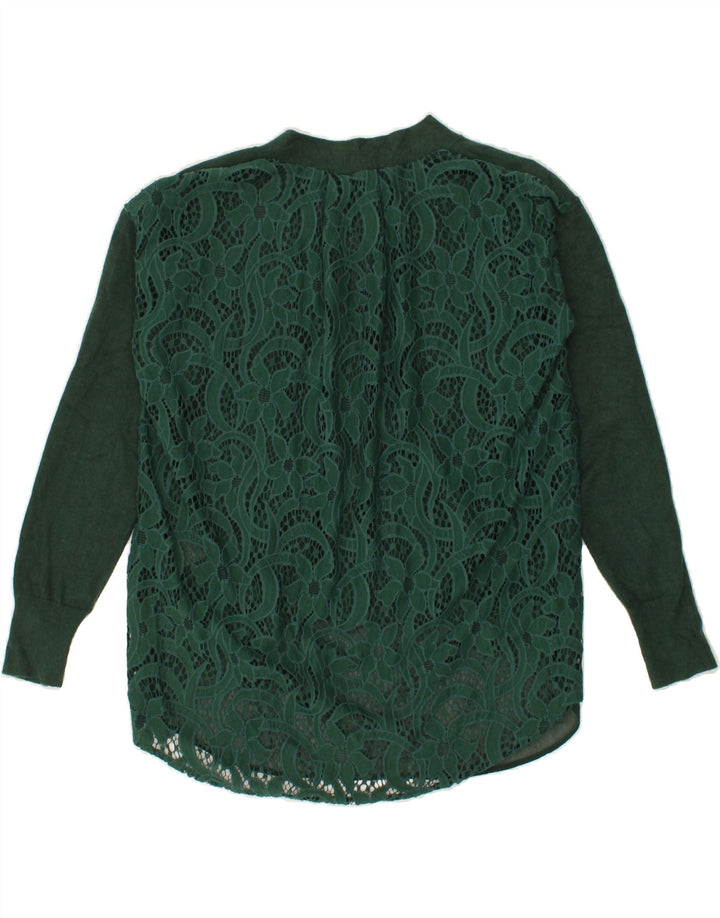 OASIS Womens Lace Cardigan Top UK 10 Small Green Viscose Vintage Oasis and Second-Hand Oasis from Messina Hembry 