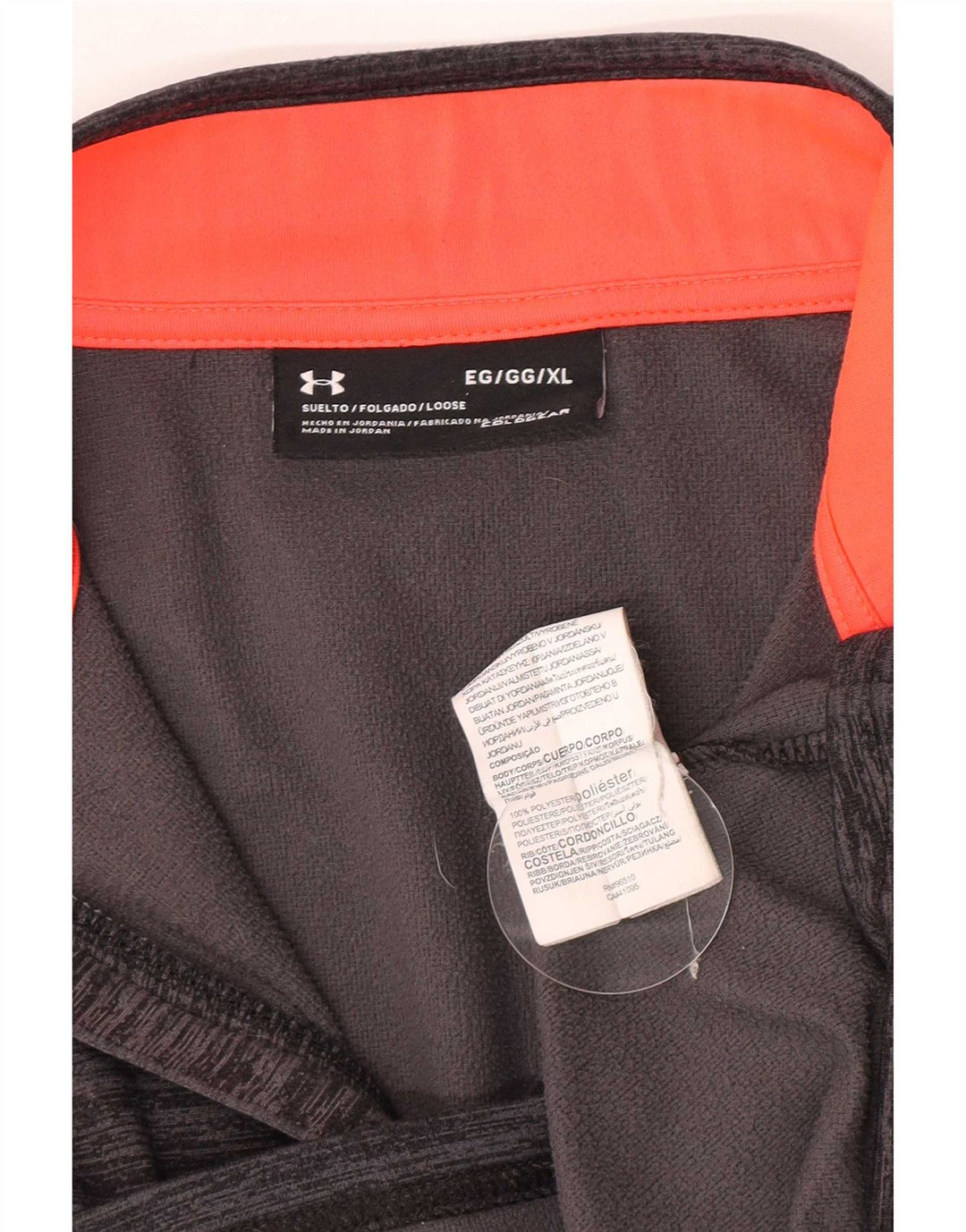 Under Armour Uomo Cold Gear Zip Collo Pullover Tuta Top XL Grigio Chiazzato